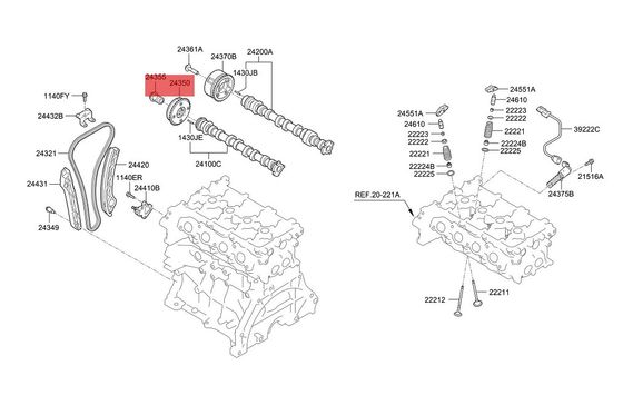 Auto OCV Valve Hyundai Kia brandstofcontroleventil 24355-03HA0 Ioniq Elantra Niro